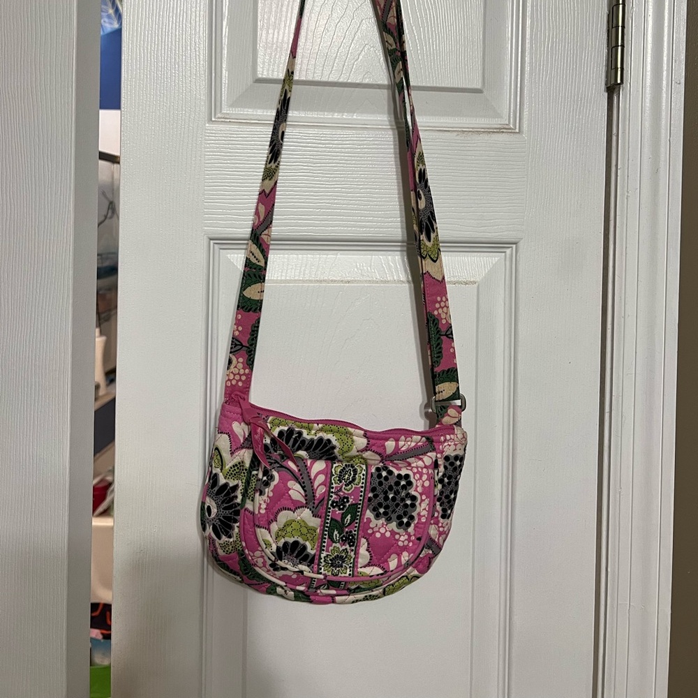 Vera Bradley Pink and Green Floral Crossbody Bag